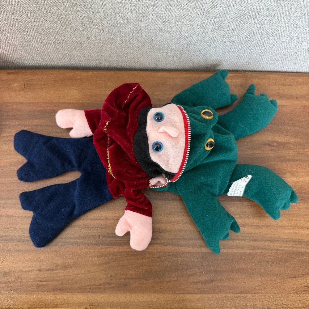 Vintage 1979 Zippersnappers Frog Prince Reversible Plush Zipper Mouth Toy
